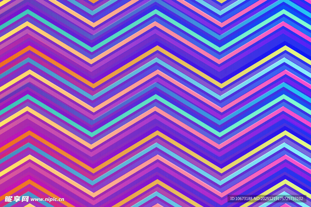 彩色锯齿形条纹图案