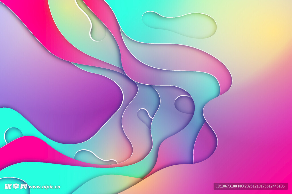 梦幻渐变流体艺术图案