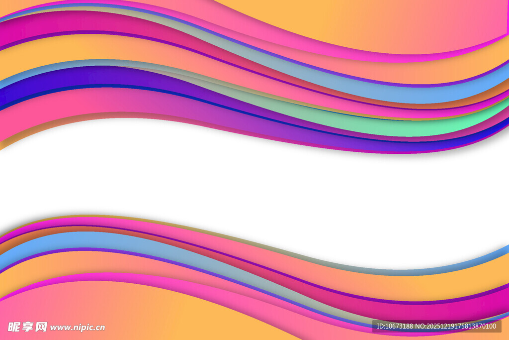 多彩波浪线条背景图