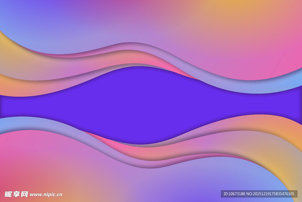 梦幻渐变波浪抽象背景图
