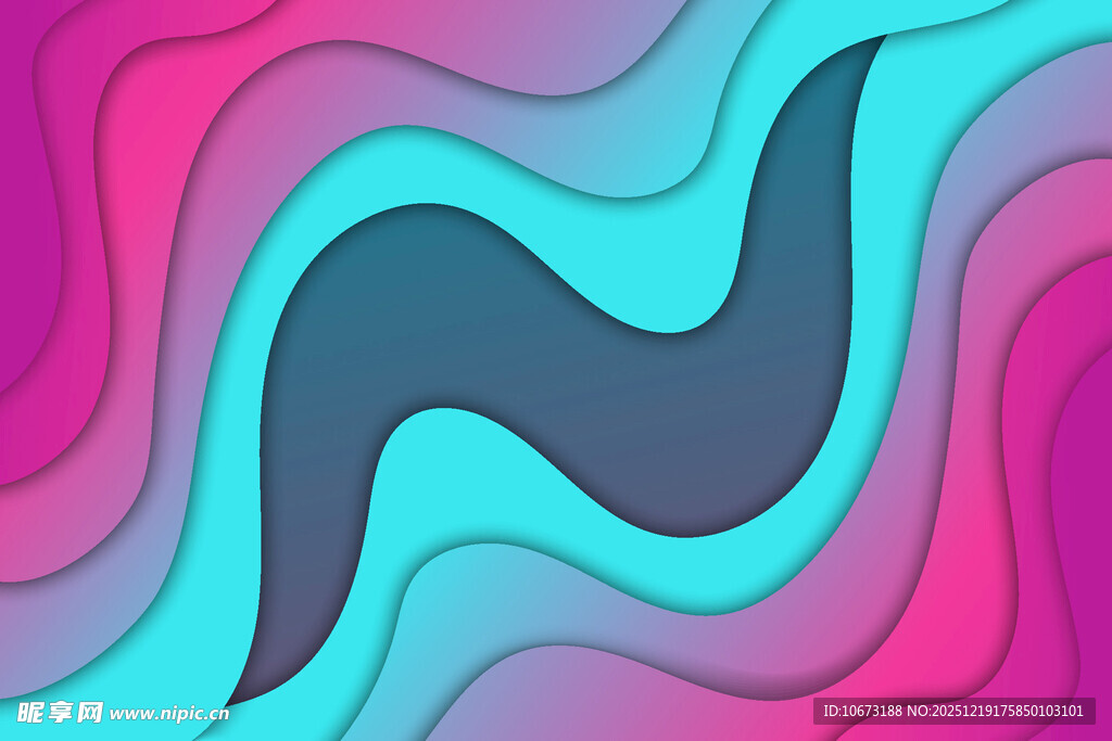 多彩波浪形抽象背景图案