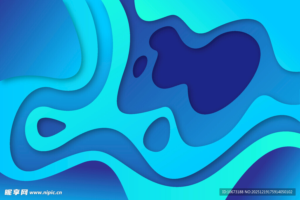 蓝色渐变抽象流体图案