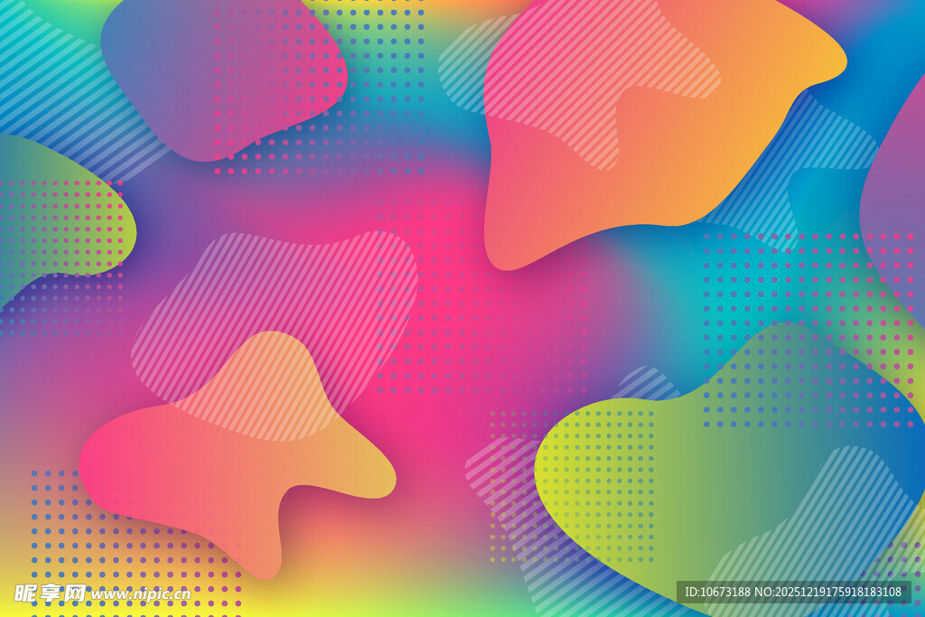 多彩几何形状抽象背景图