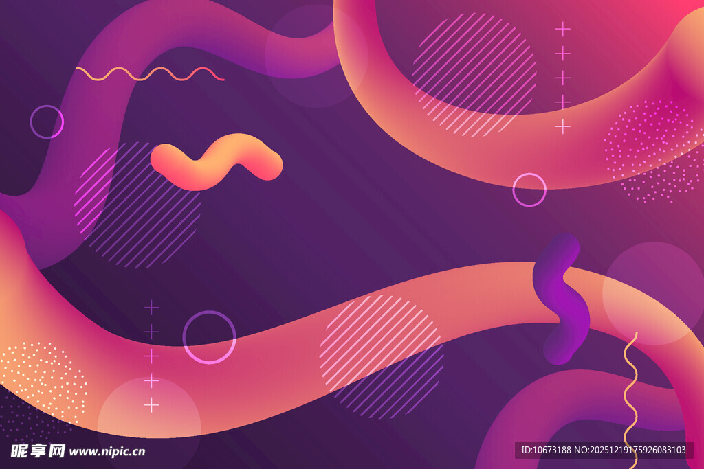 梦幻渐变流体艺术图案