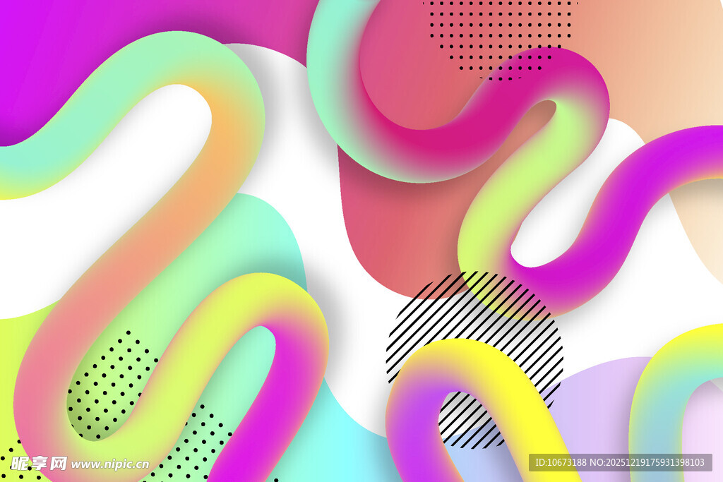 多彩流线型抽象艺术图案