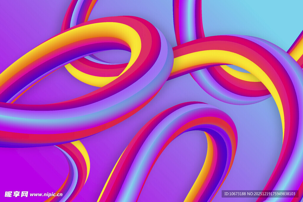 绚丽多彩的抽象曲线图案