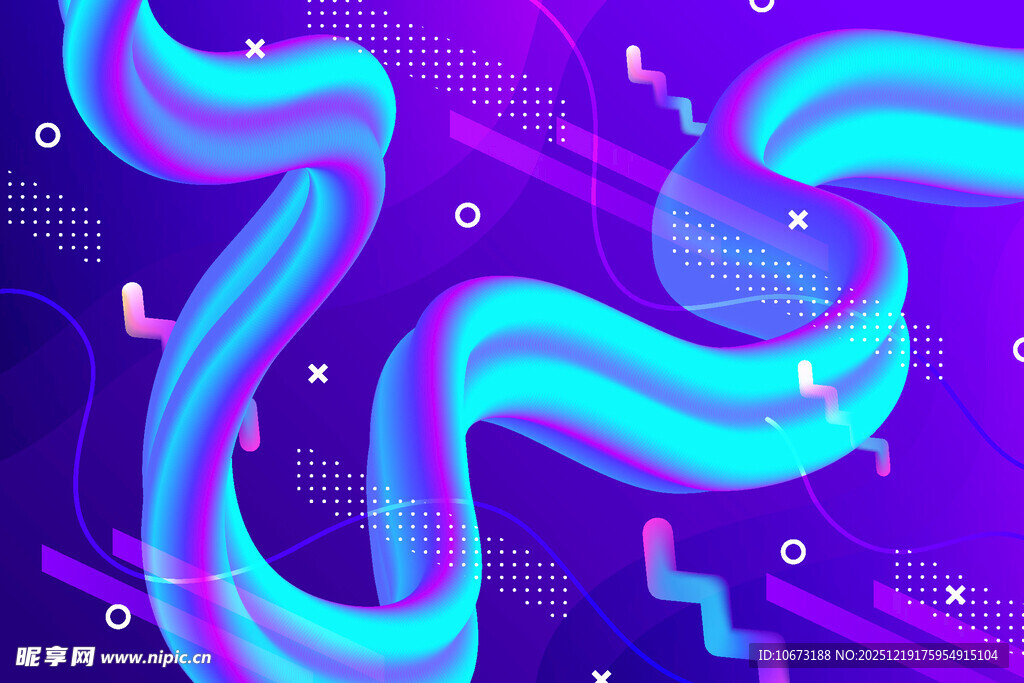 炫彩流动线条科技背景图