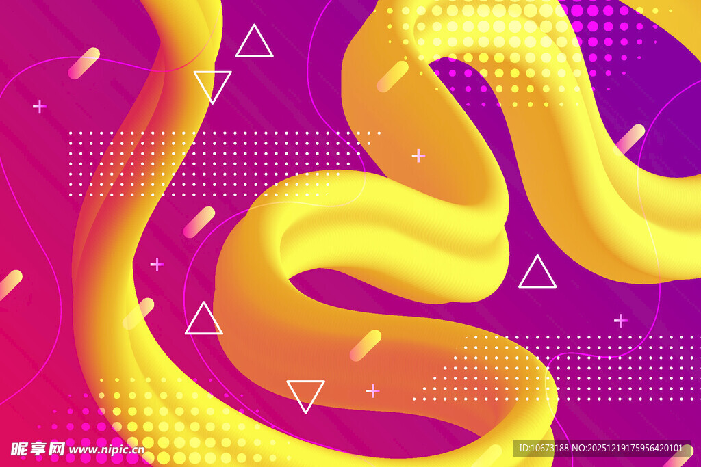 炫彩金色流动线条图案