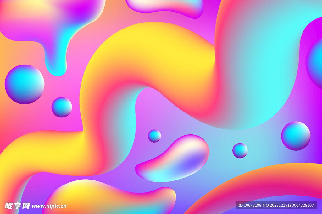 梦幻流体渐变抽象艺术图案