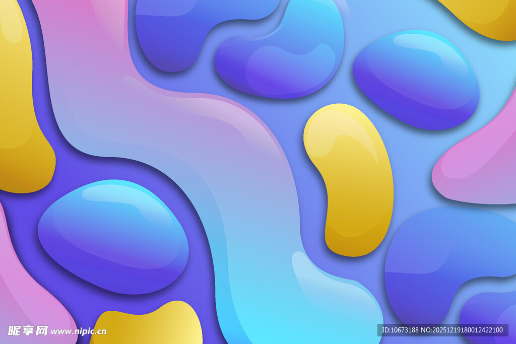 多彩立体流体图案背景