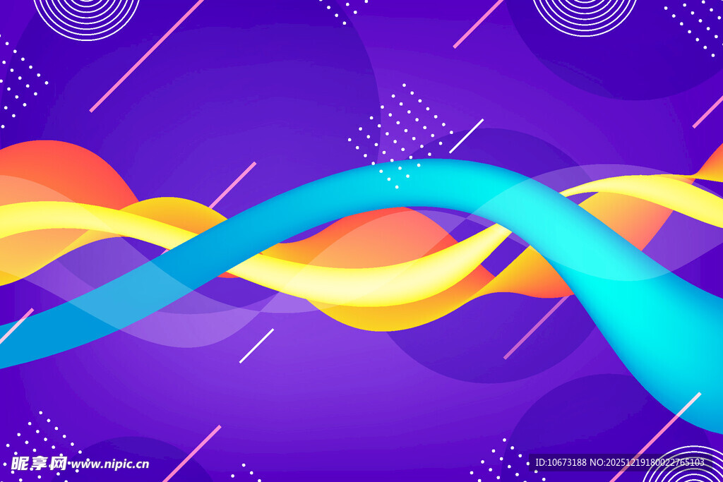 炫彩波浪抽象背景图案