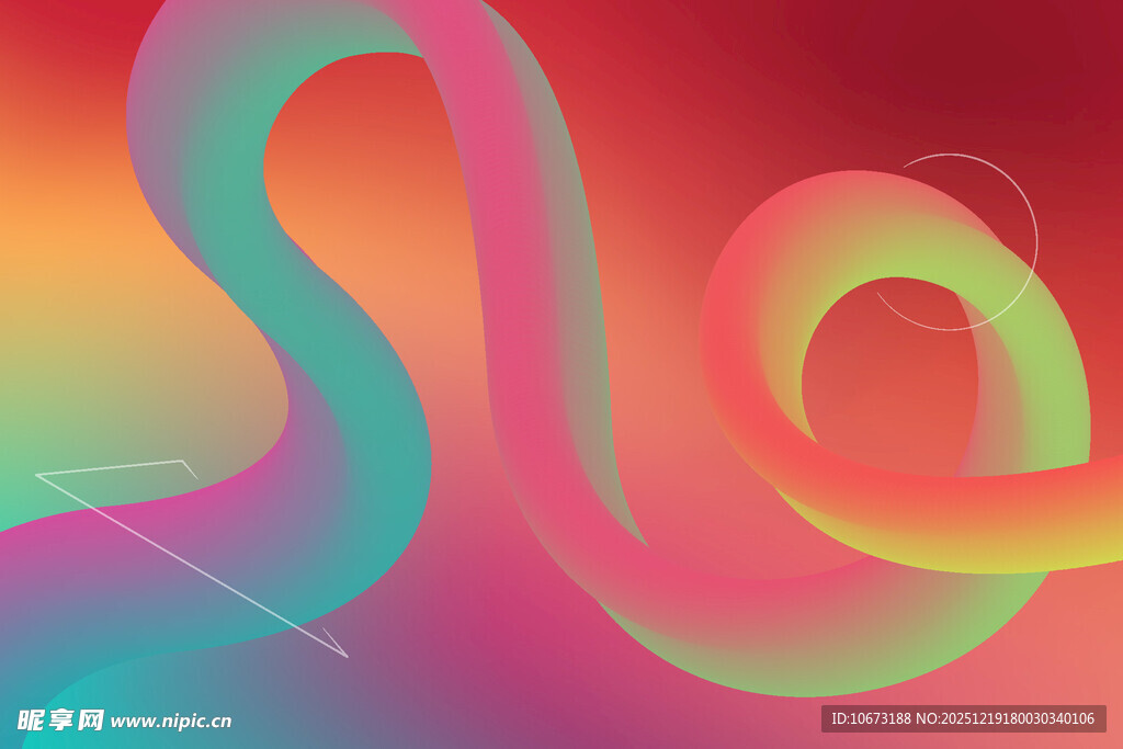 炫彩流动线条艺术图案