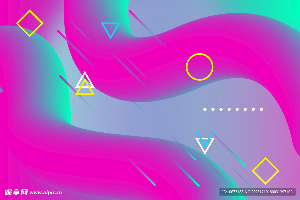 炫彩几何流体抽象背景图