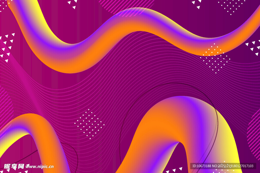 炫彩波浪抽象背景图案