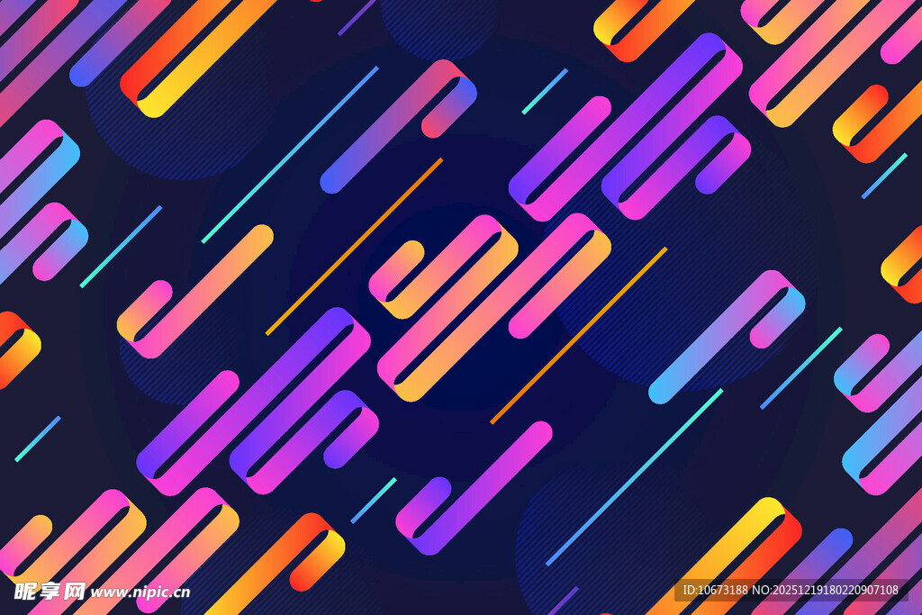 炫彩几何线条抽象背景图