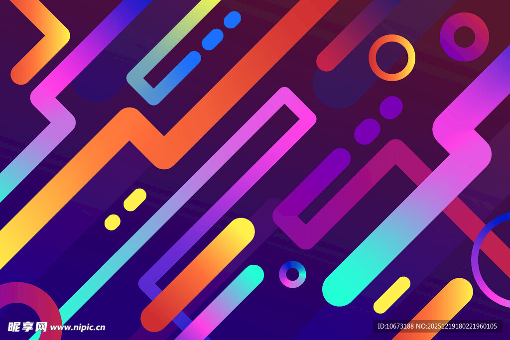 炫彩几何线条抽象背景图