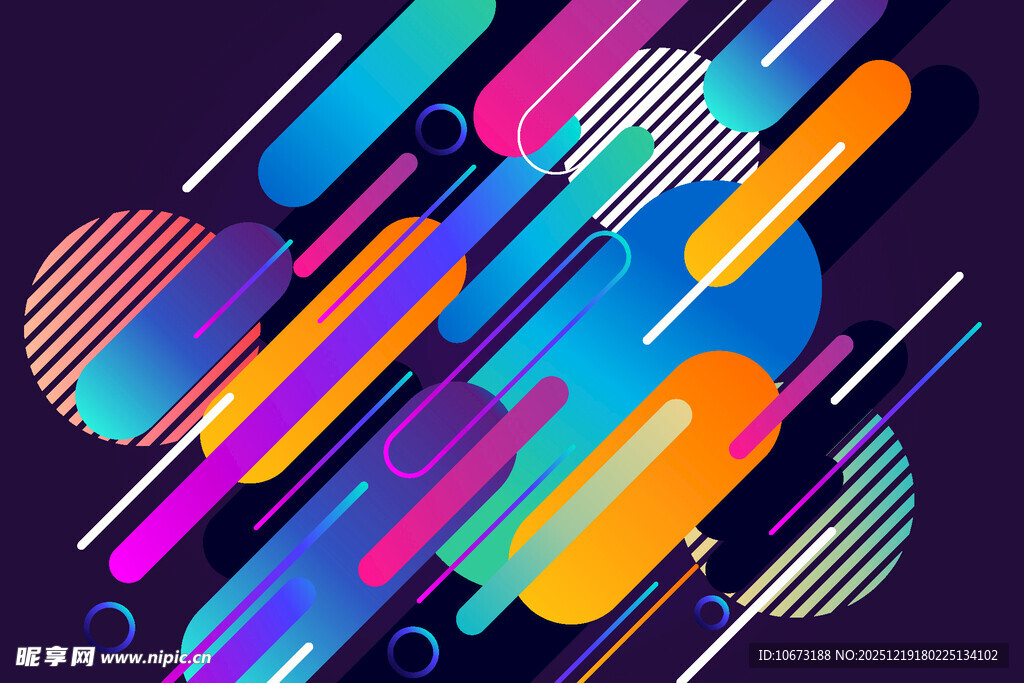 炫彩几何线条抽象背景图