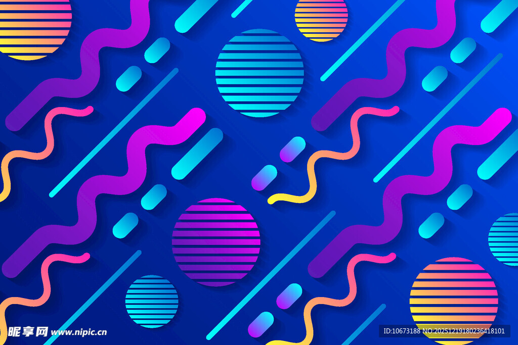 炫彩几何抽象图案背景