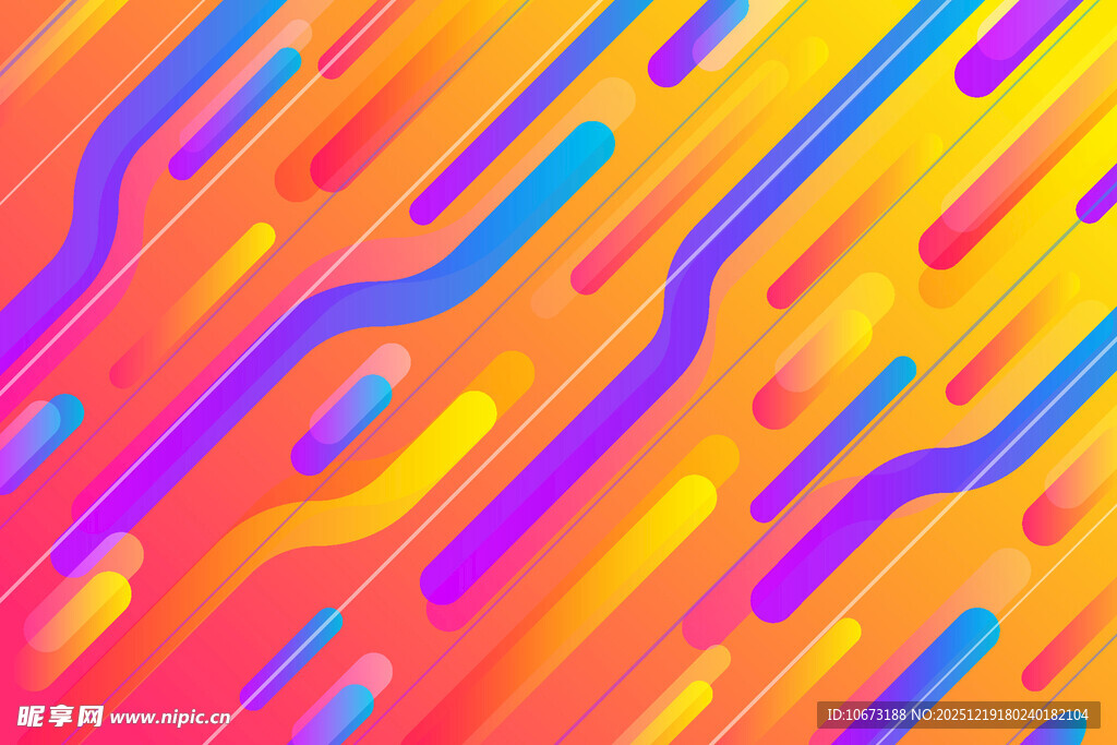 多彩动感线条抽象背景图