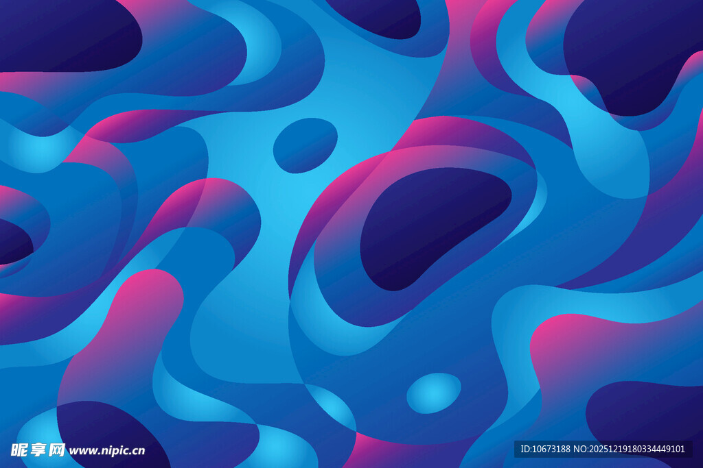 蓝紫渐变流体抽象图案
