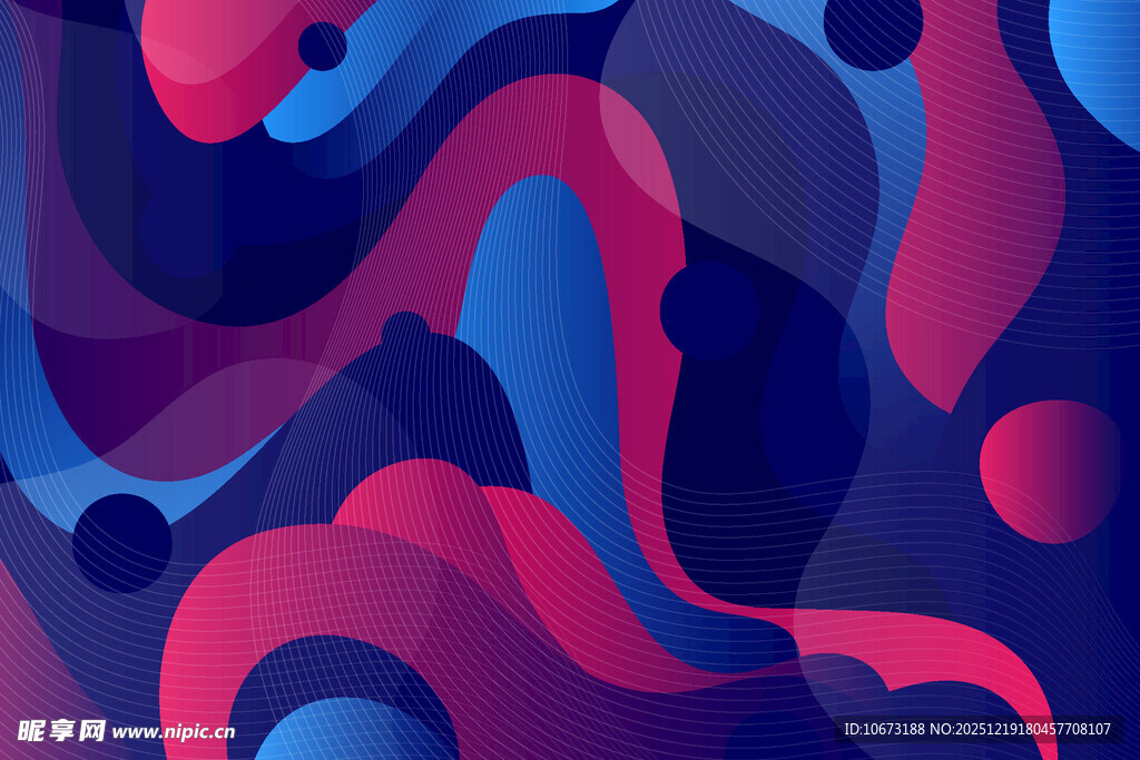 抽象红蓝渐变流体图案