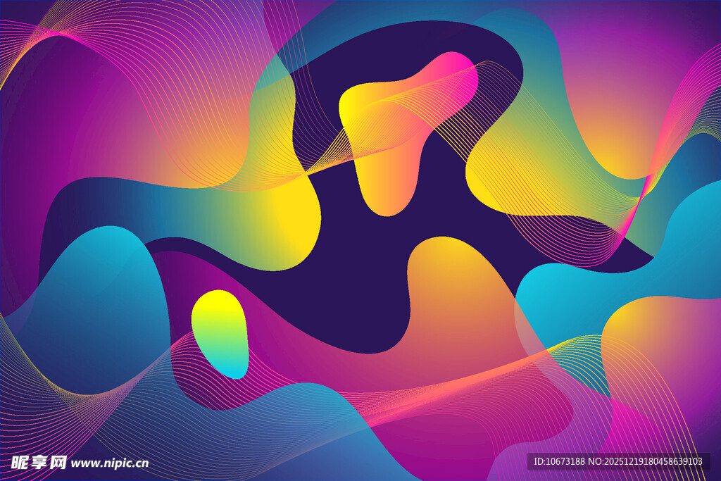 炫彩抽象流体艺术图案