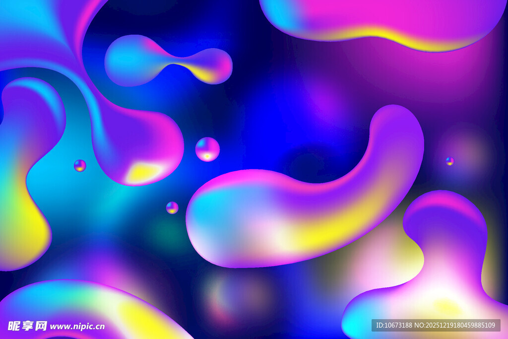 梦幻炫彩流体抽象图案