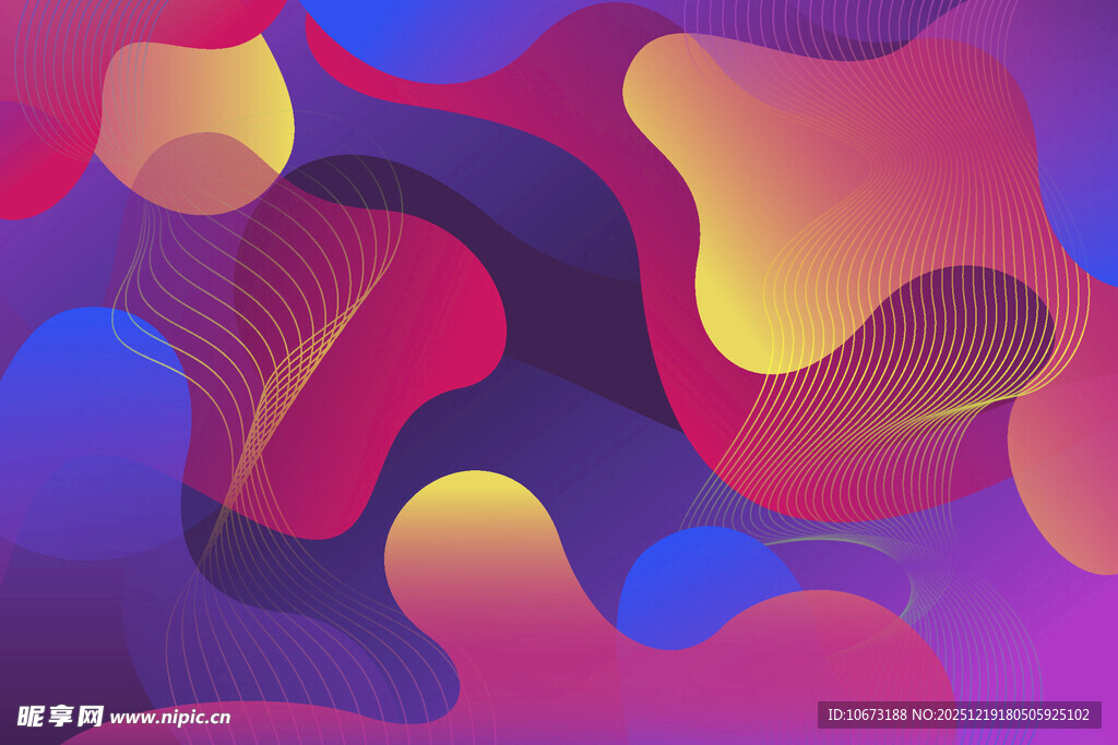 梦幻多彩流体抽象艺术背景