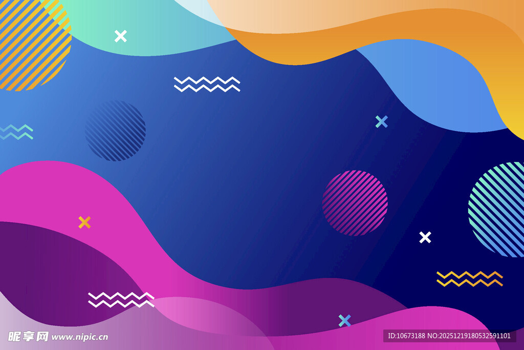 多彩流体几何抽象背景图