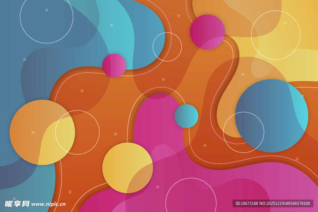 多彩几何抽象流体图案