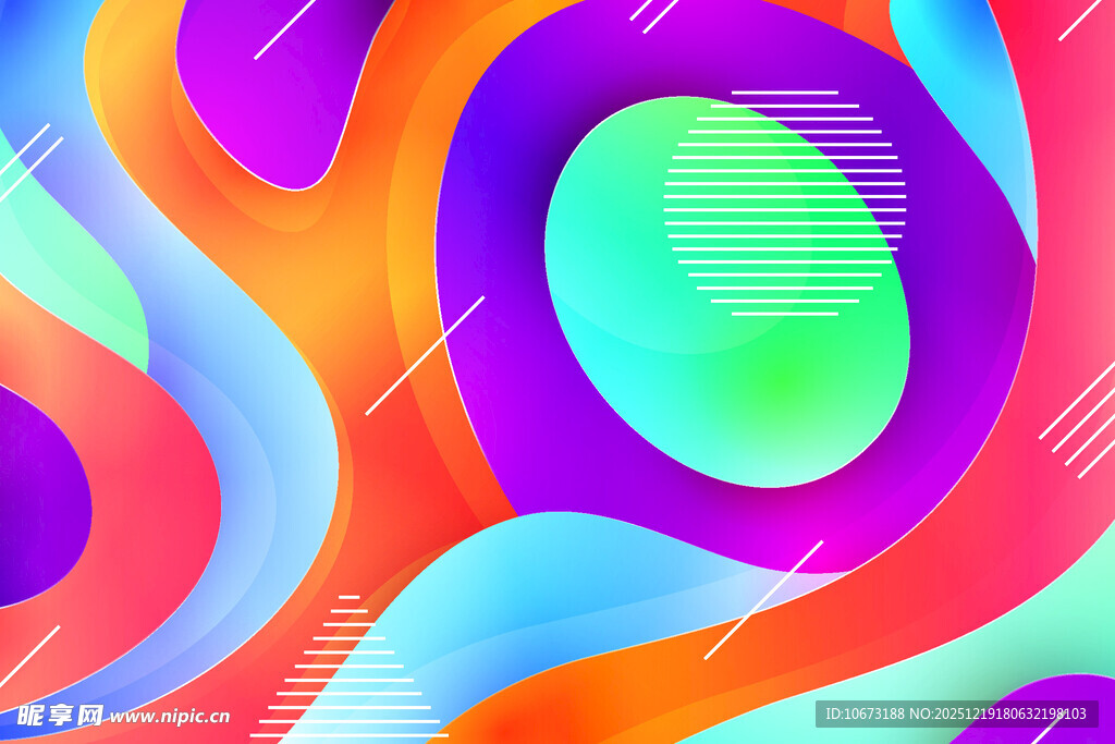 炫彩几何抽象流体图案