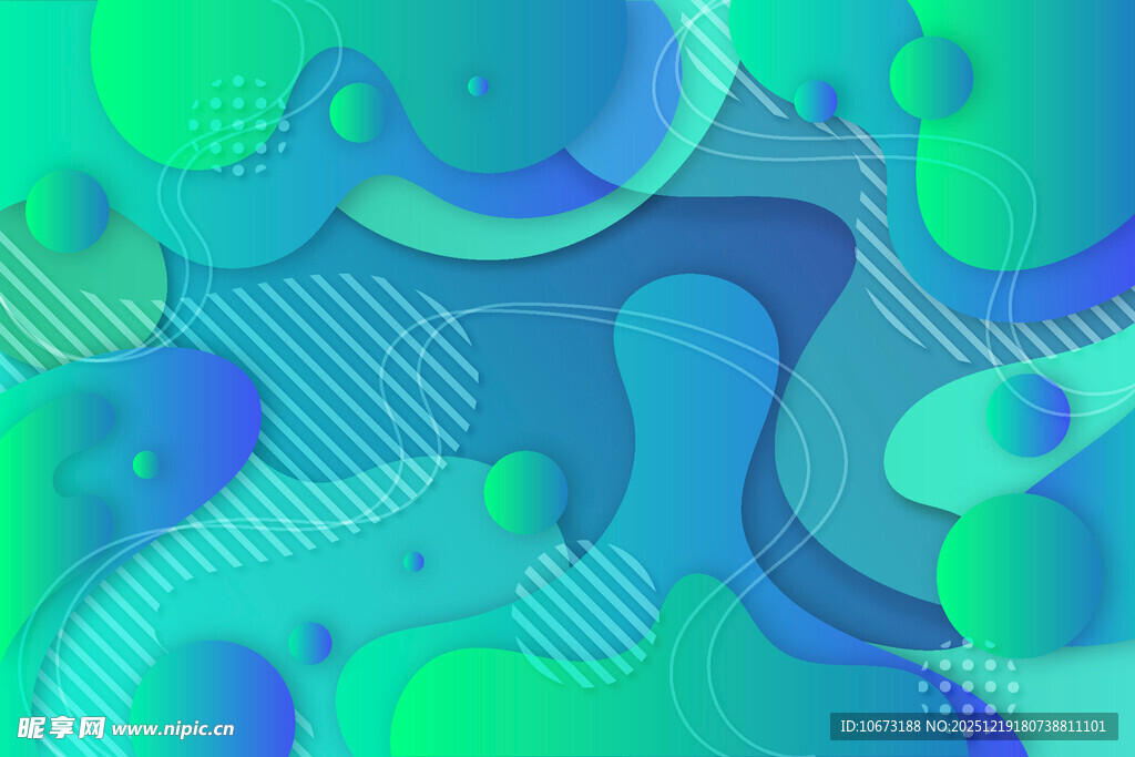 蓝绿渐变抽象流体图案