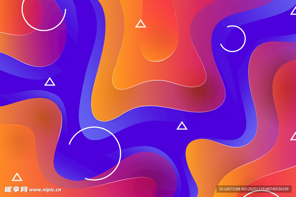 多彩流体渐变抽象图案