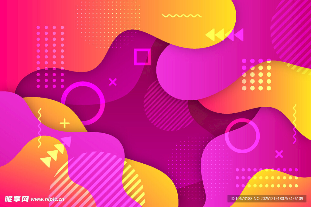 多彩流体几何抽象背景图