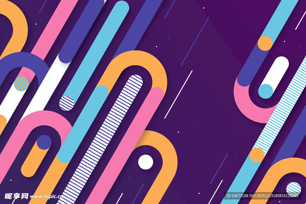 多彩几何线条抽象图案