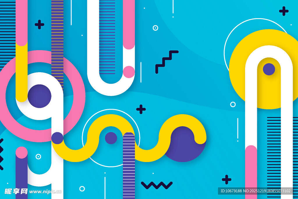 多彩几何线条抽象图案