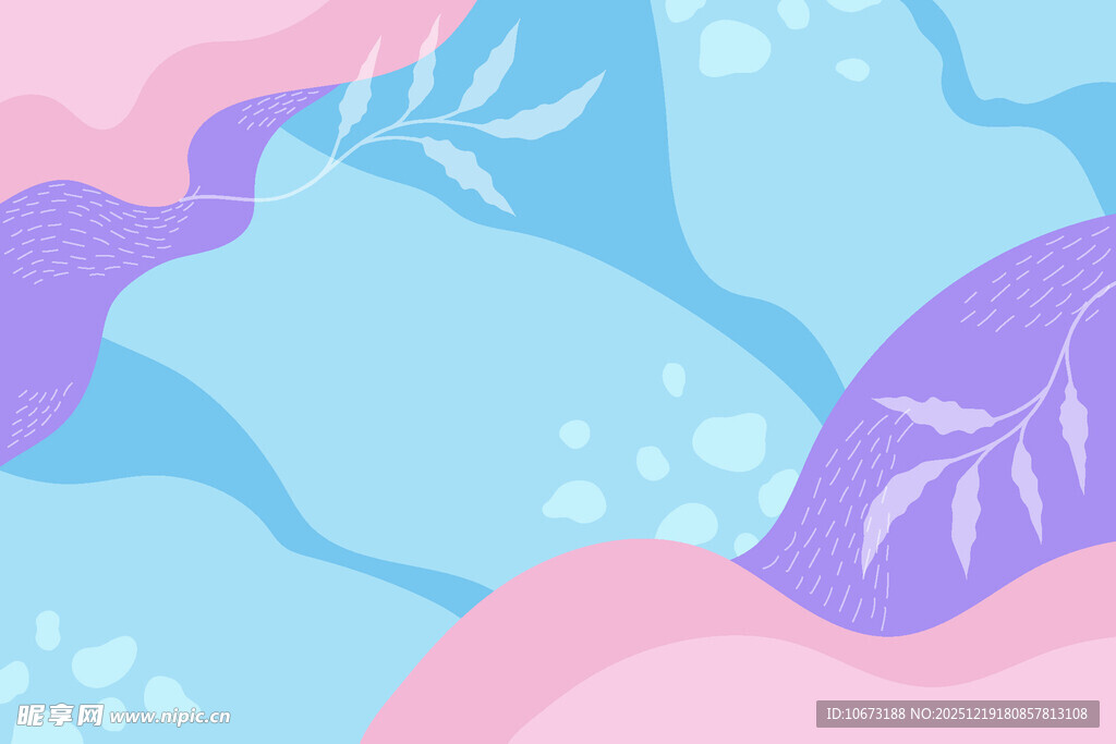 梦幻渐变植物背景图案