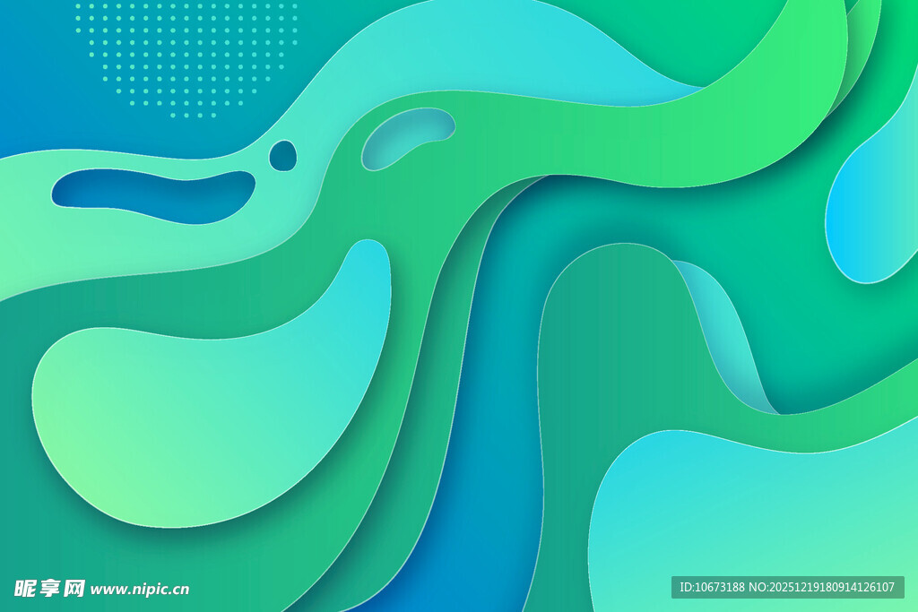 渐变蓝绿抽象流体图案