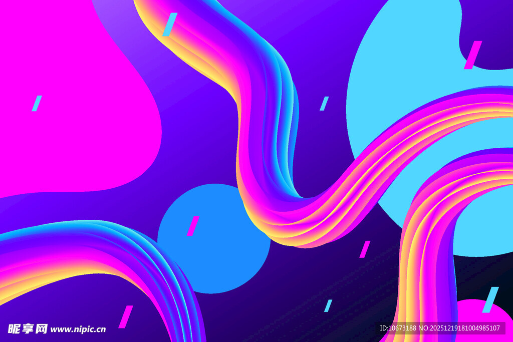 炫彩流动抽象线条图案
