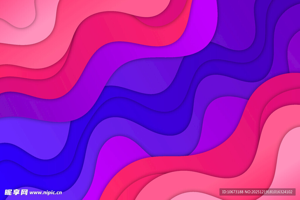 多彩波浪抽象背景图案