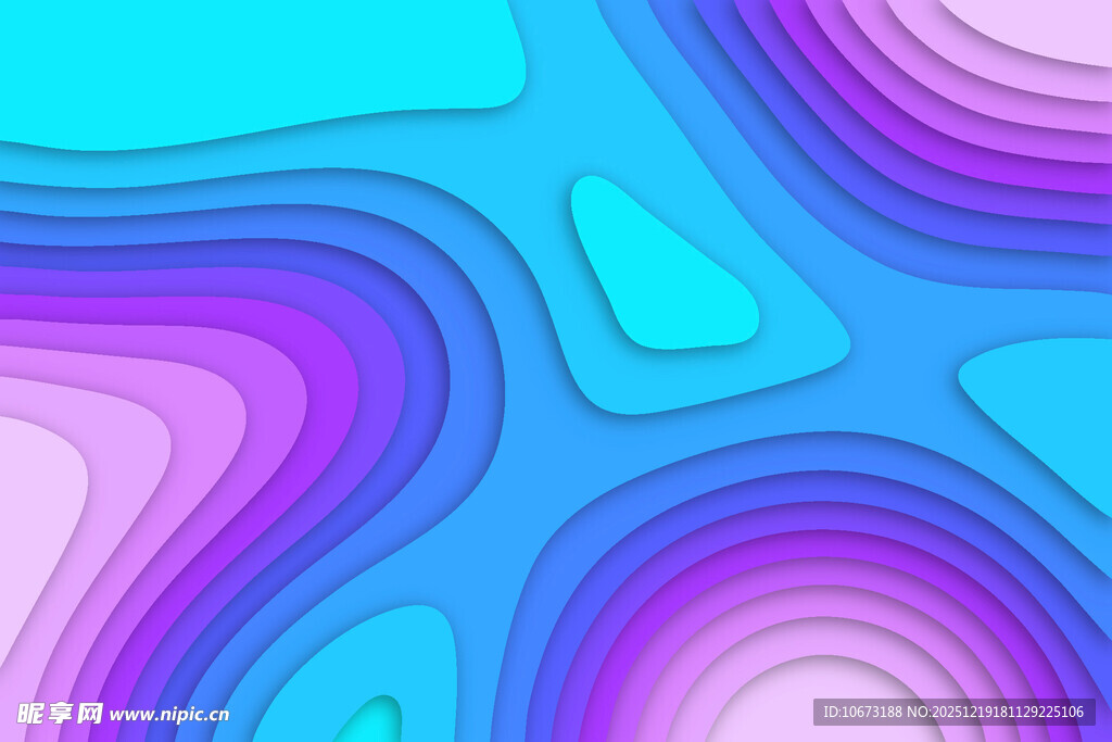 梦幻渐变波浪抽象背景图