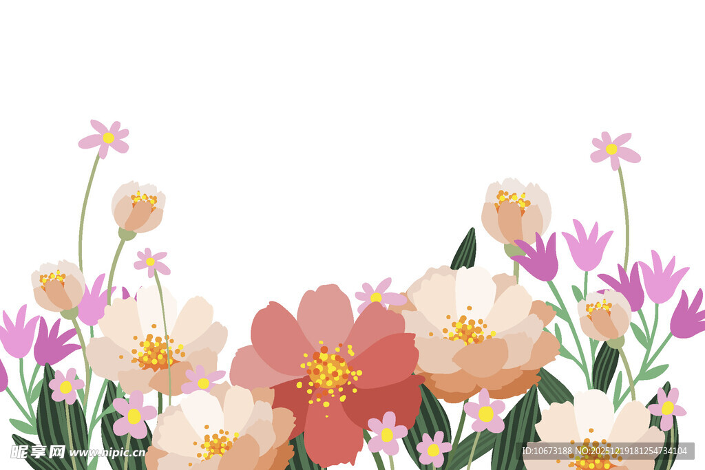 缤纷花卉插画 