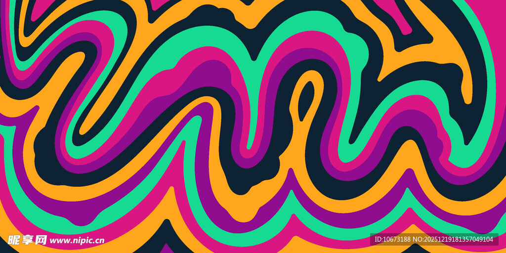 炫彩波浪抽象图案