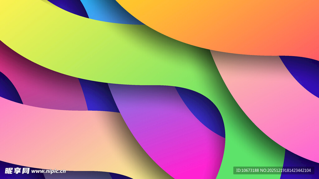 多彩波浪形抽象图案背景