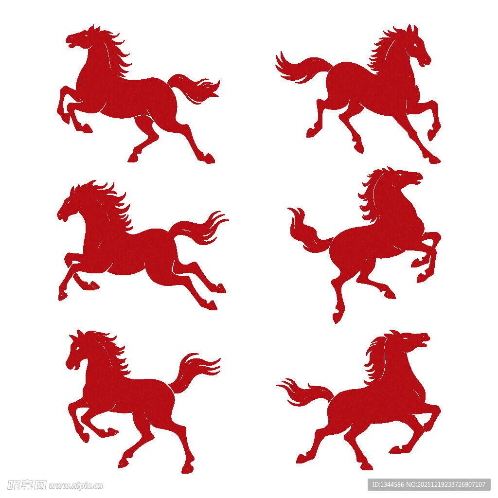 红色奔腾骏马图案