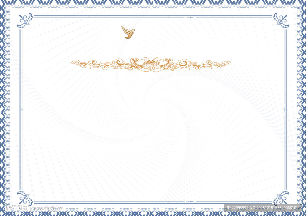 蓝白边框装饰图案背景