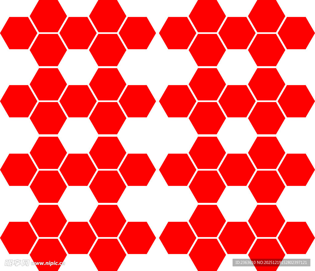 红色六边形几何图案