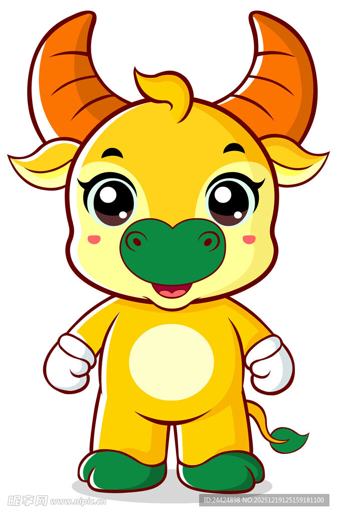 可爱小牛卡通形象