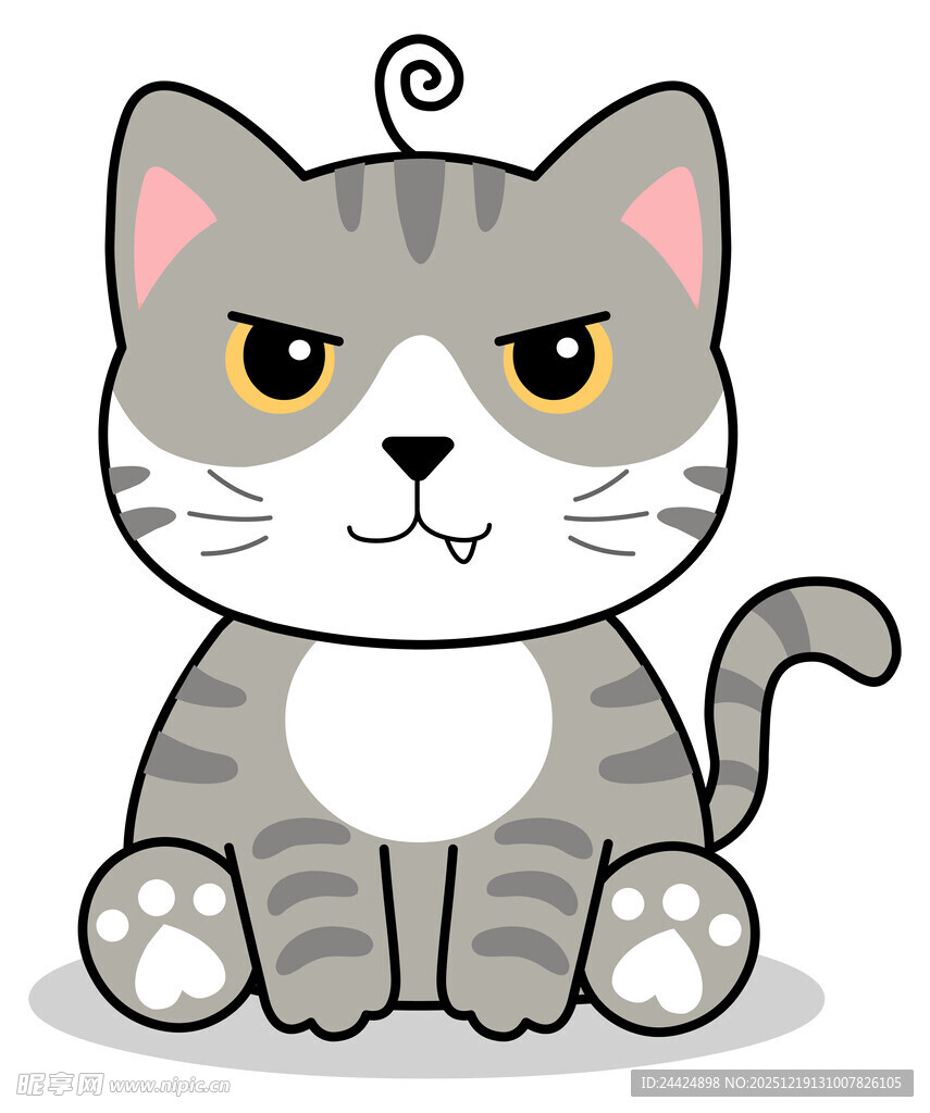 生气的卡通猫咪