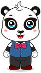 穿西装的可爱熊猫形象